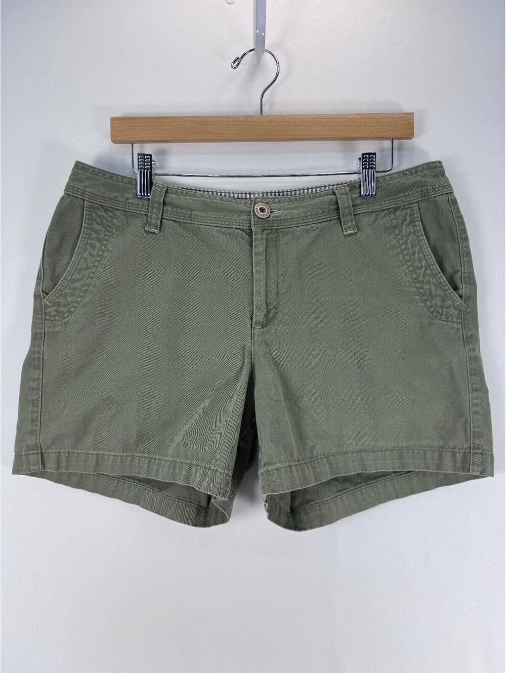Olive Green Cotton Utility Shorts Women’s 12 Hiking Camping Natural Reflections